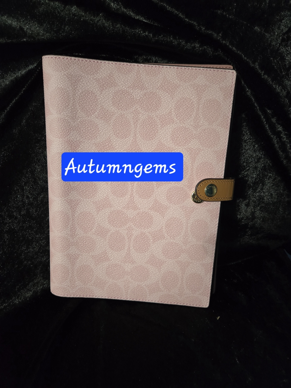 NWT Coach Powder Pink Folio Notebook with Tan Snap And Choice Of Binder Clips